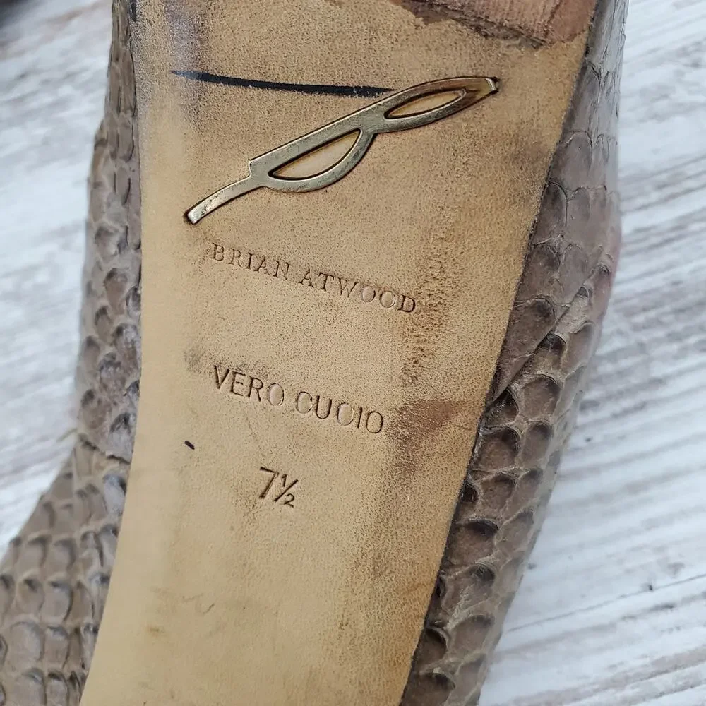 Brian Atwood Snakeskin Pumps 7.5 - Picture 8 of 8
